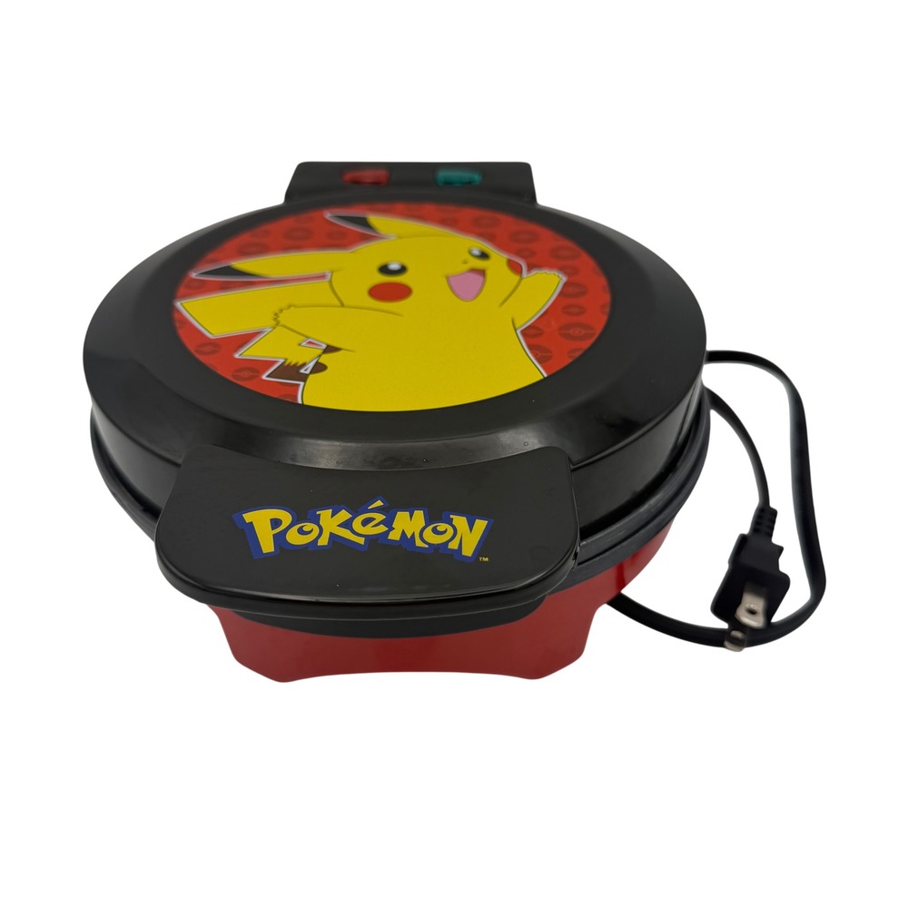 Pokemon Pikachu Waffle Maker‎ Red Black Non-Stick Electric Griddle WMI-POK-PIK